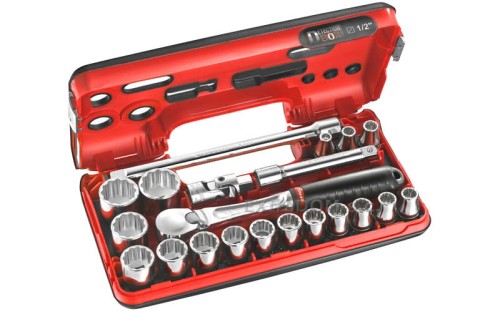  Klucze nasadowe Facom zestaw nasadek 12-kątnych 8-32mm 1/2" 21 cz.SL.DBOX112