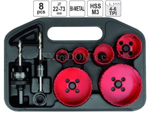 Otwornice bimetalowe Yato zestaw 9 cz. dla elektryków YT-3380