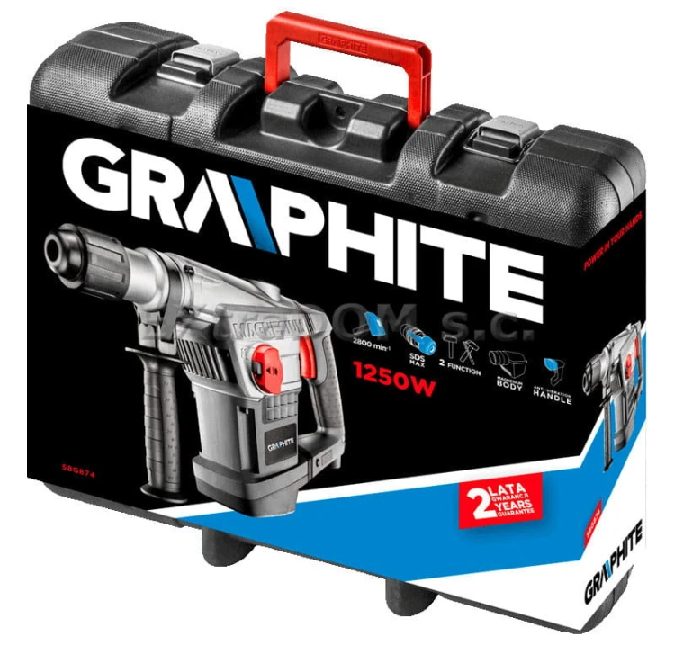 Młot udarowy Graphite SDS-Max 1250W 10J 58G874