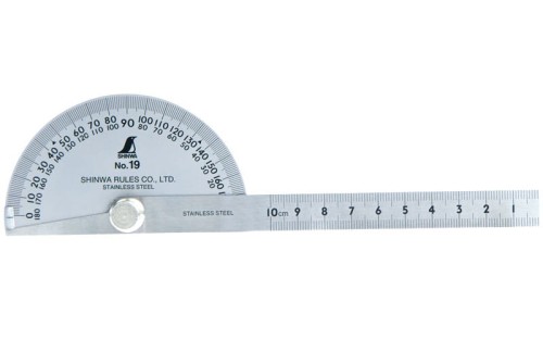 Kątomierz nr 19, 15 cm, ø 90 stal nierdzewna Shinwa 62480