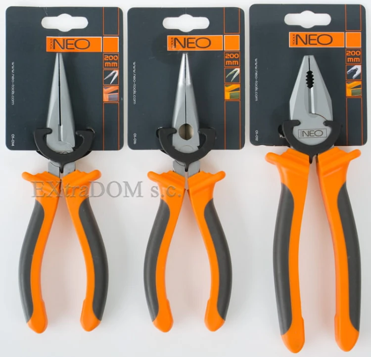 Szczypce Neo Tools 200mm zestaw 3 sztuk