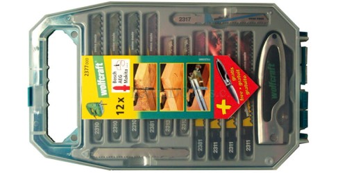 Zestaw brzeszczotów do drewna i metali z nożem kieszonkowym, kpl. 11cz. Wolfcraft 2377000