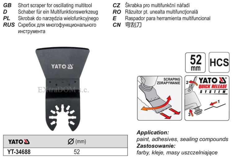 Skrobak do urządzenia wielofunkcyjnego YATO YT-34688