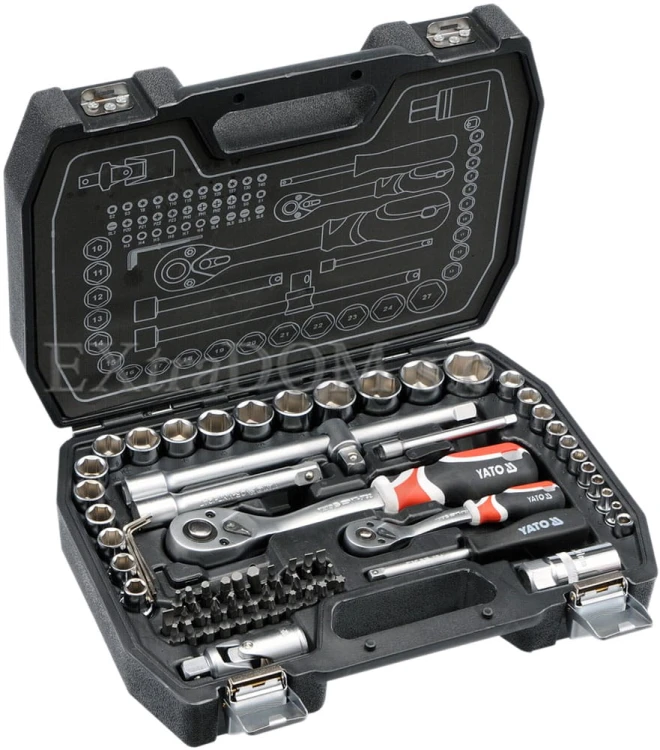  Zestaw narzędziowy Yato 1/2", 1/4", 72 cz.