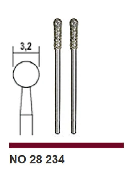 Sztyfty szlifierskie diamentowe Proxxon kulka Ø 3,2 mm kpl 2 szt 28234