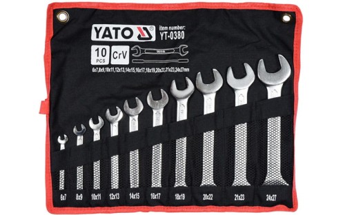 Klucze płaskie YATO kpl. 10 szt. polerowana główka YT-0380