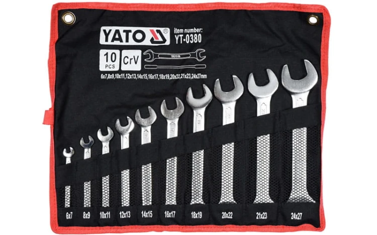 Klucze płaskie YATO kpl. 10 szt. polerowana główka YT-0380