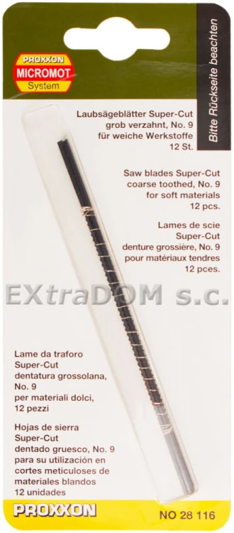 Brzeszczoty z grubymi zębami Proxxon Super-Cut kpl. 12szt. 28116
