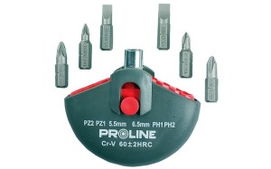 Zestaw bitów z uchwytem magnetycznym 7szt Proline 10697