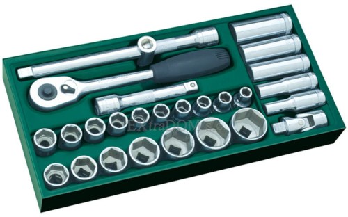 Klucze nasadowe 1/2 SATA zestaw 27 cz. wkładka do wózka