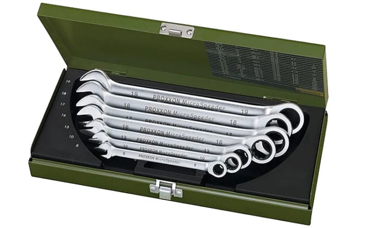 Klucze płasko - oczkowe Micro-speeder Proxxon z grzechotką 7cz. 23275