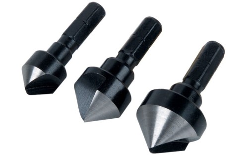 Pogłębiacze, fazowniki zestaw 3 szt. śr. 12, 16, 19mm Wolfcraft 2584000