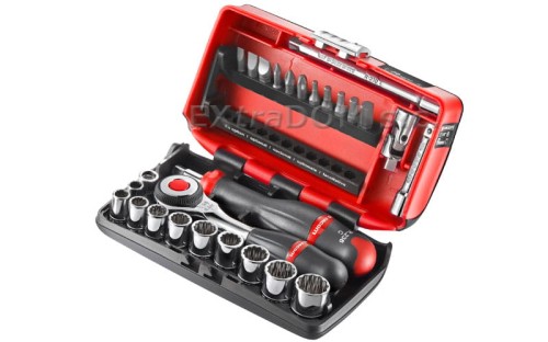 Klucze nasadowe Facom 1/4" 12-kątny rozmiary calowe 38 cz R.360 NANO-U112