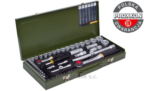 Profesjonalny zestaw narzędziowy Proxxon 1/2" i 1/4" 55 cz. 23040