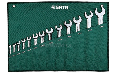 Klucze płaskie dwustronne Sata kpl. 13 szt. 6 – 32mm 09029