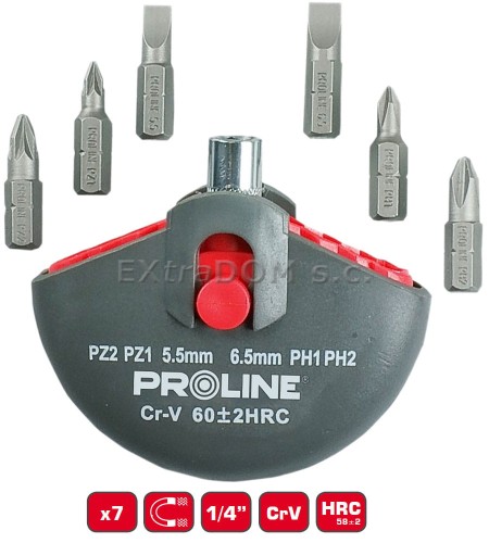 Zestaw bitów z uchwytem magnetycznym 7szt Proline 10697