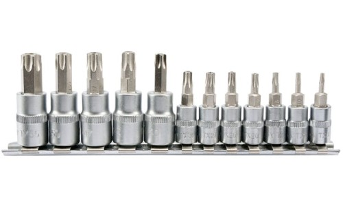 Klucze trzpieniowe YATO TORX security 12cz. na szynie