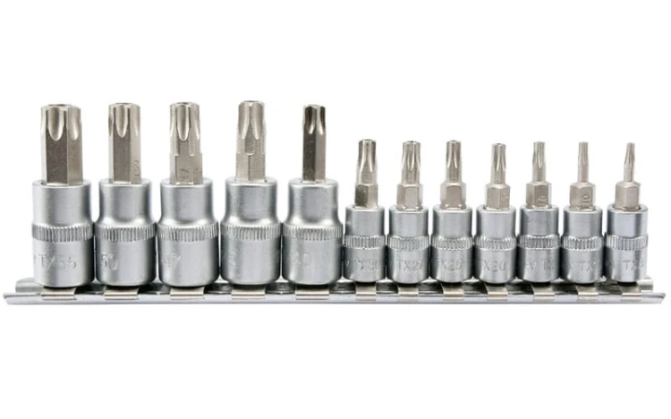 Klucze trzpieniowe YATO TORX security 12cz. na szynie