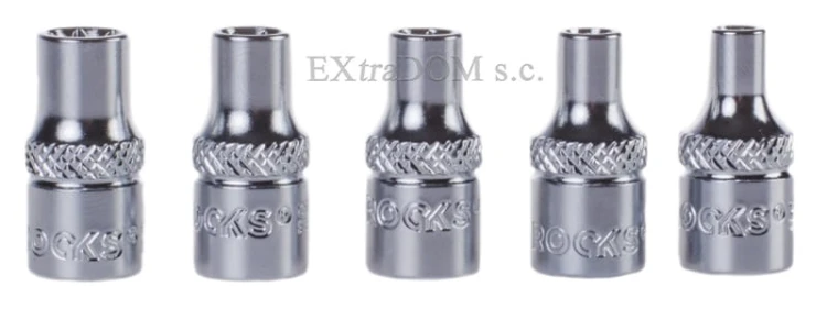 Klucze nasadowe TORX 1/4 Rooks kpl. 5 cz. E4 - E8 01.2646
