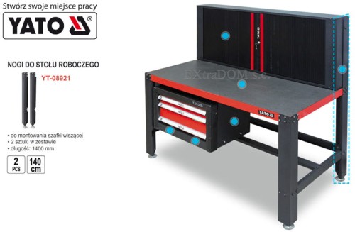 Nogi do stołu warsztatowego Yato długie kpl. 2 szt YT-08921