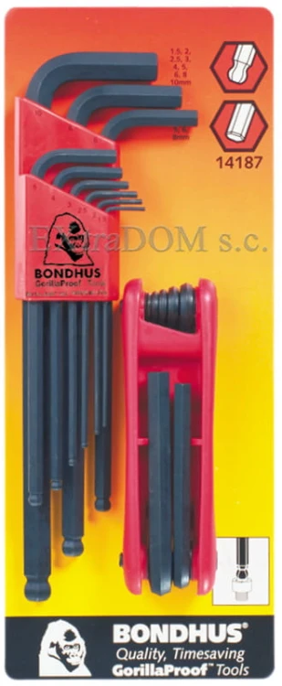 Klucze imbusowe Bondhus kpl. 16 szt. z kulkami 10999+12587