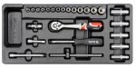 Zestaw narzędzi do szuflady 25 cz. - nasadki i akcesoria 1/4" Yato YT-5541