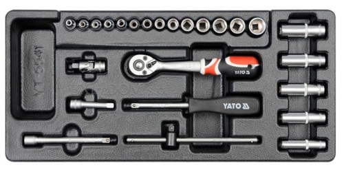 Zestaw narzędzi do szuflady 25 cz. - nasadki i akcesoria 1/4" Yato YT-5541