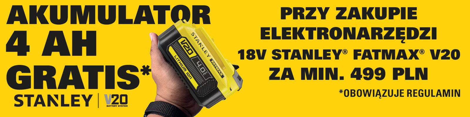Wielka promocja elektronarzędzia STANLEY® FATMAX® V20