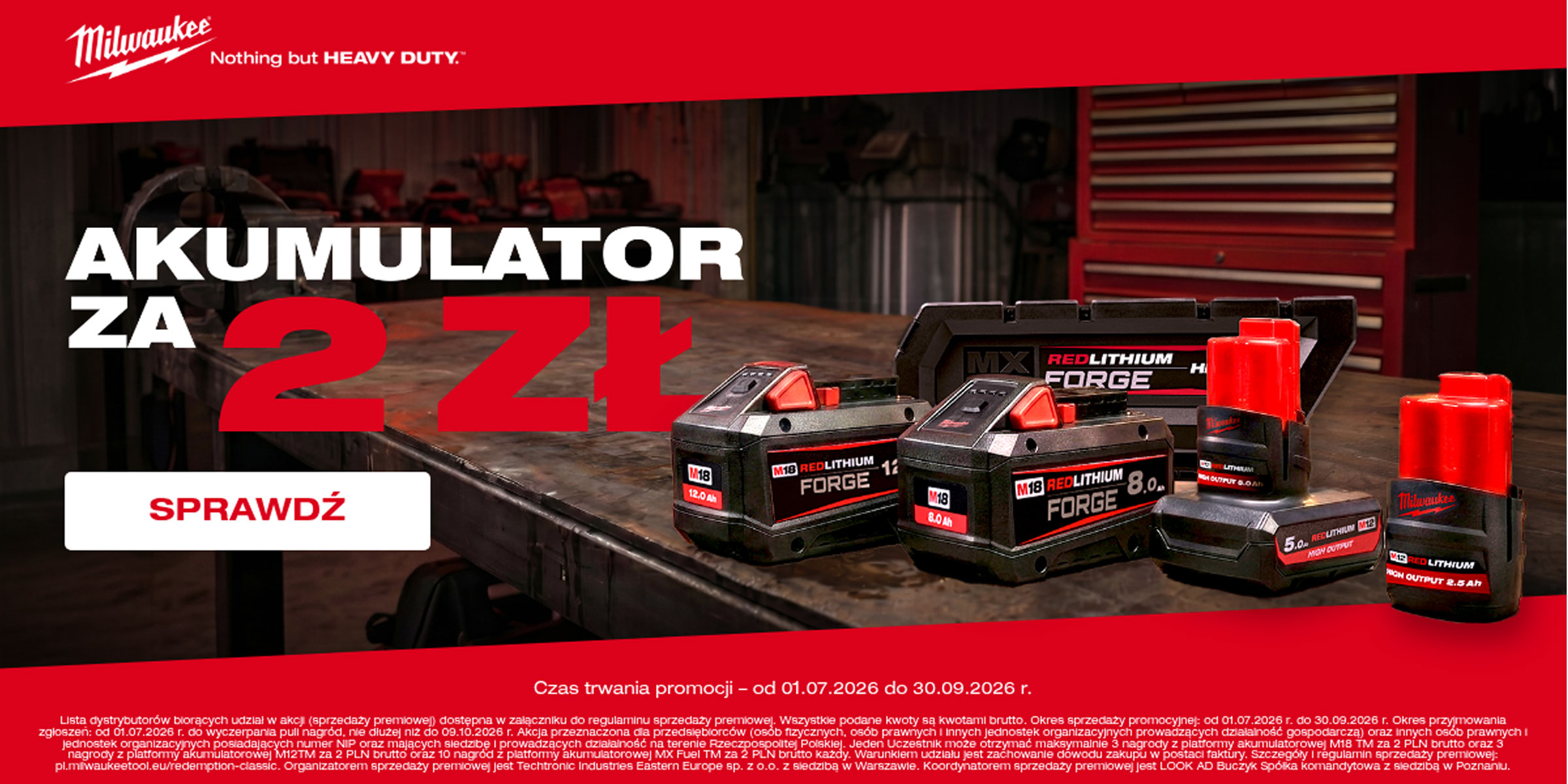 Milwaukee promocja akumulator za 2 zł.