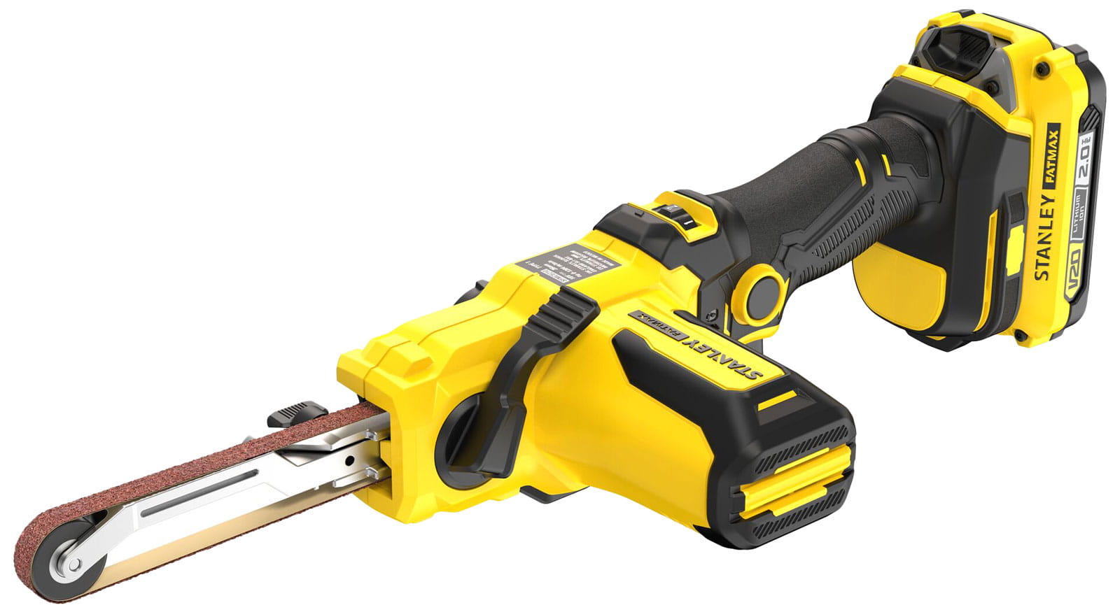 Akumulatorowy pilnik tasmowy 13mm 18V STANLEY® FATMAX® V20 zakumulatorem 2x2Ah