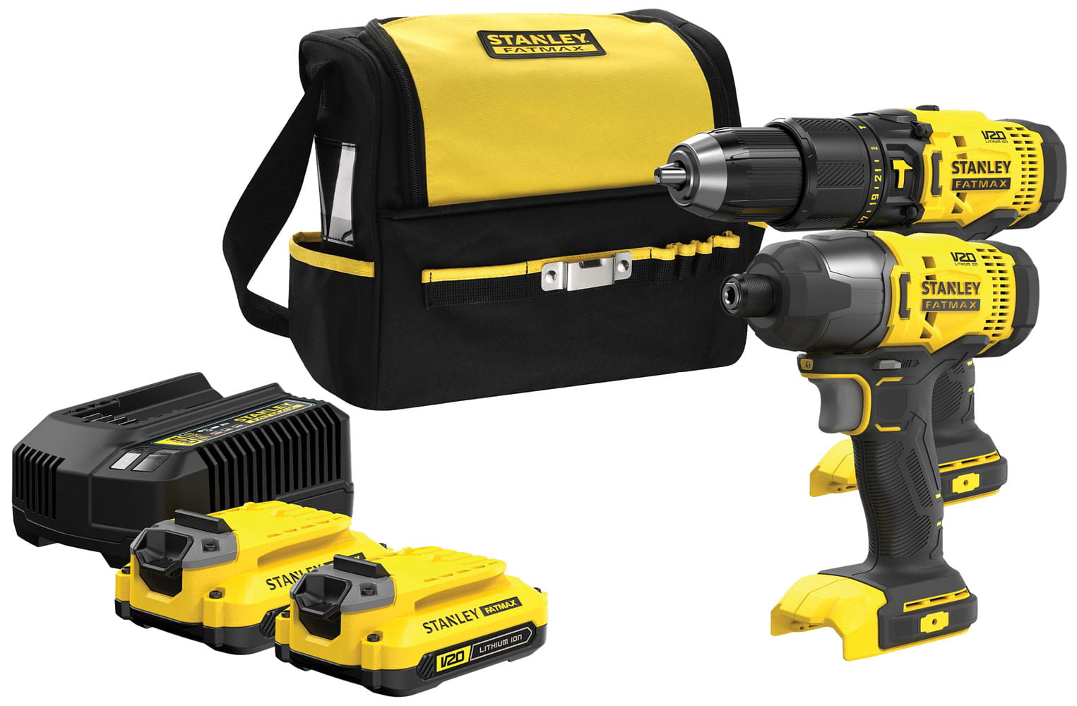 Zestaw STANLEY FATMAX V20 Wiertarko-Wkrętarka SFMCD711, Zakrętarka Udarowa SFMCF800, 2x2,0Ah