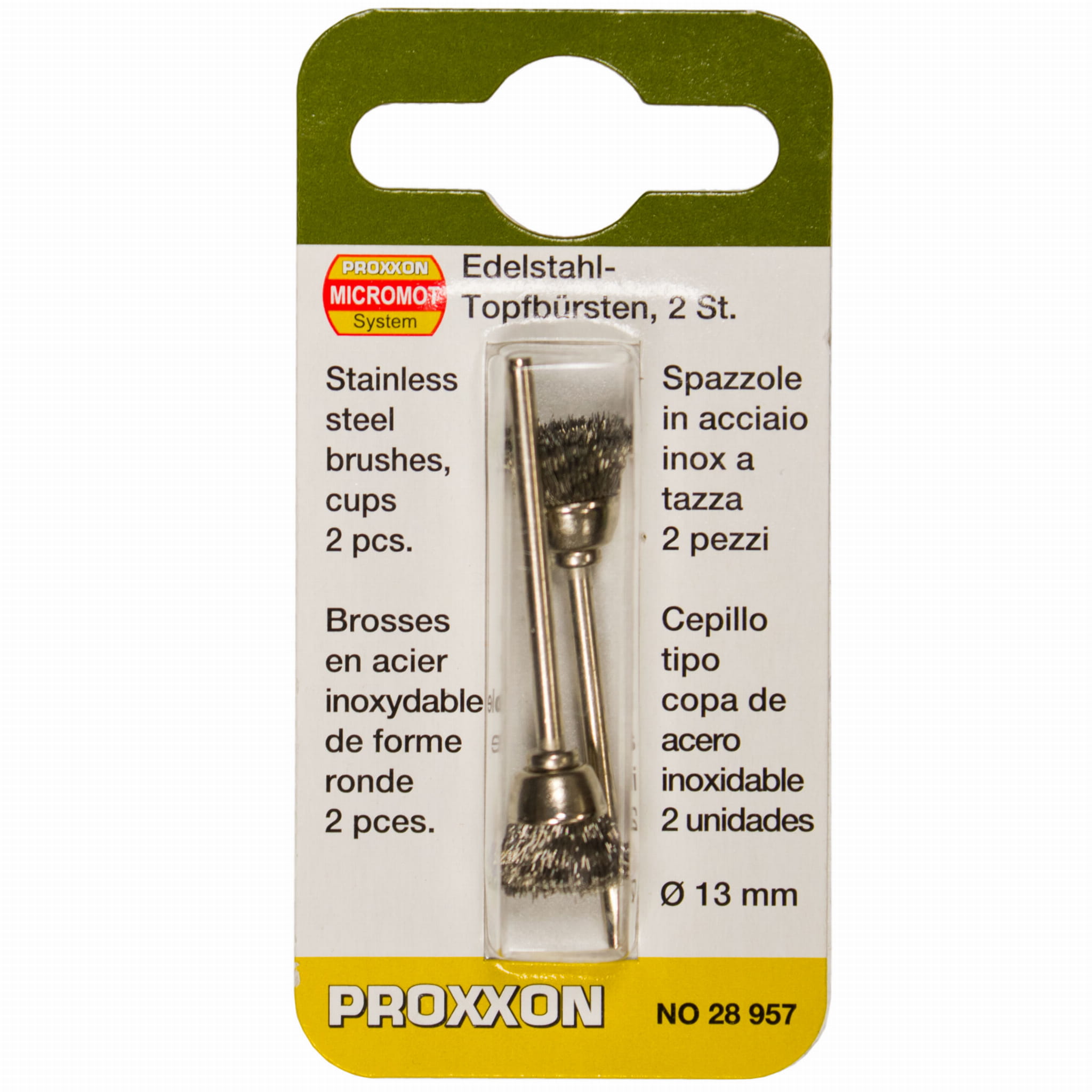 Szczotki druciane Proxxon 13 mm garnkowe Inox [2 szt.]