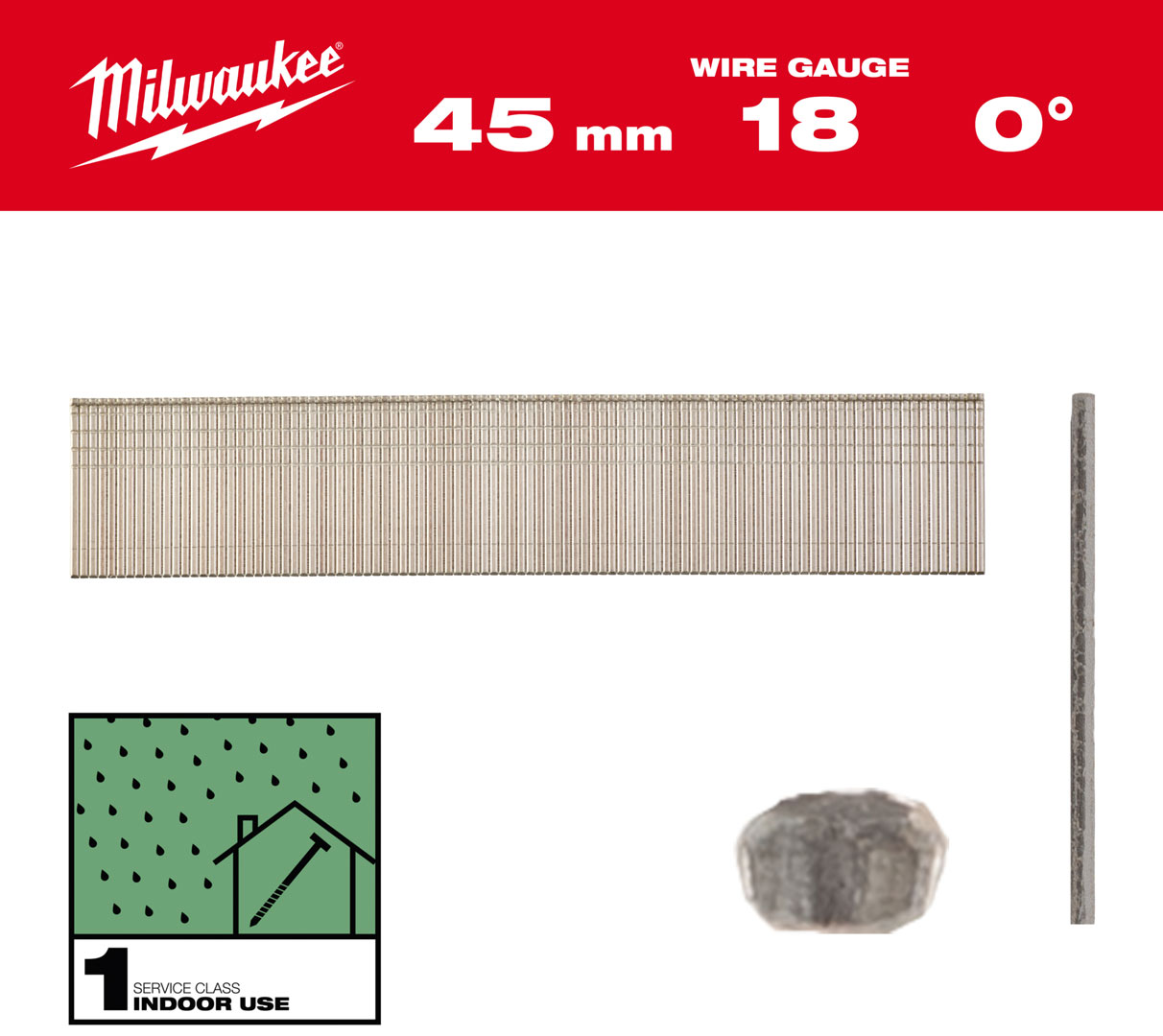 Sztyfty Milwaukee 18G 45mm 5000 szt. z cienką główką wykończeniową 4932492555