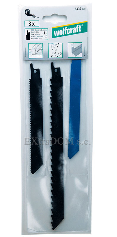 Brzeszczoty szablaste kpl. 3szt. Wolfcraft 8437000