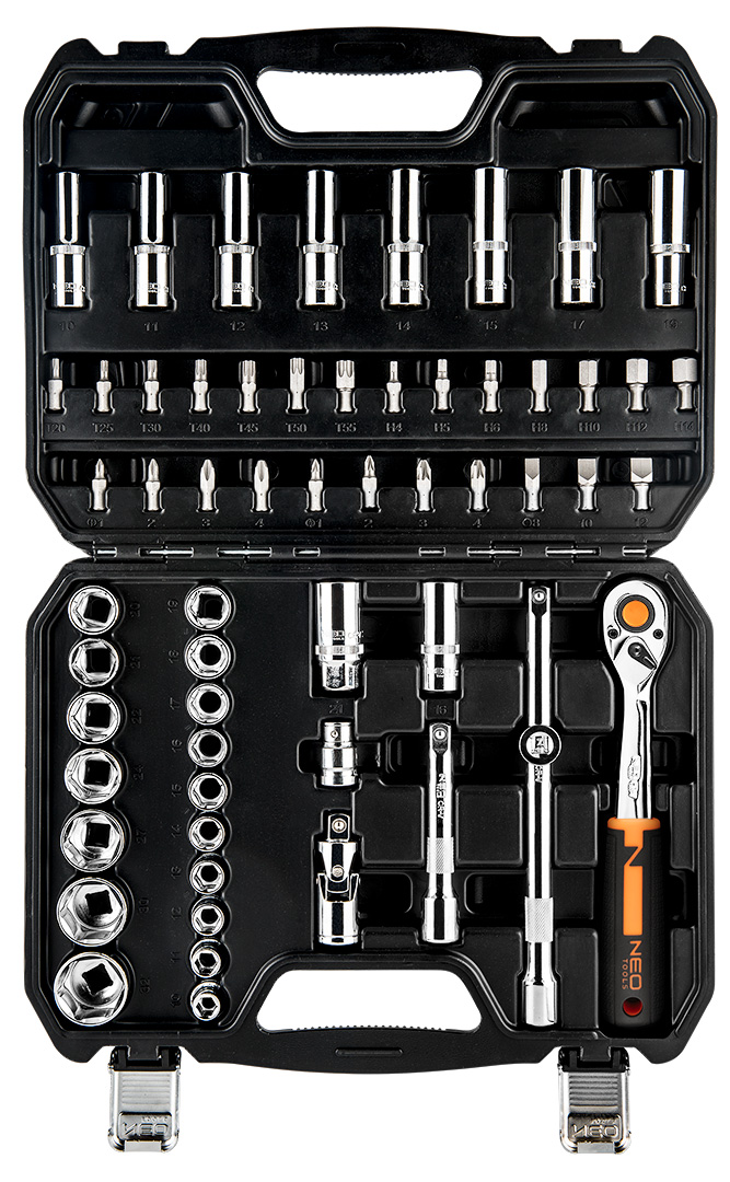 Klucze nasadowe NEO TOOLS zestaw 58 szt. CrV 1/2"