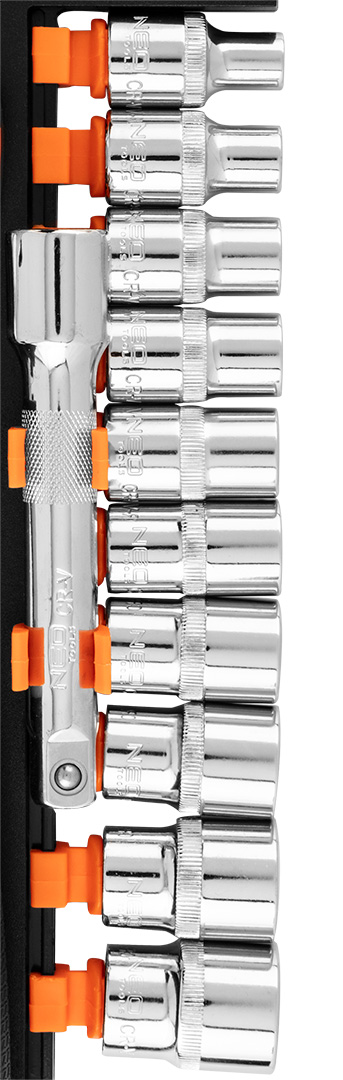 Klucze nasadowe NEO TOOLS zestaw 12 szt. CrV 1/2"