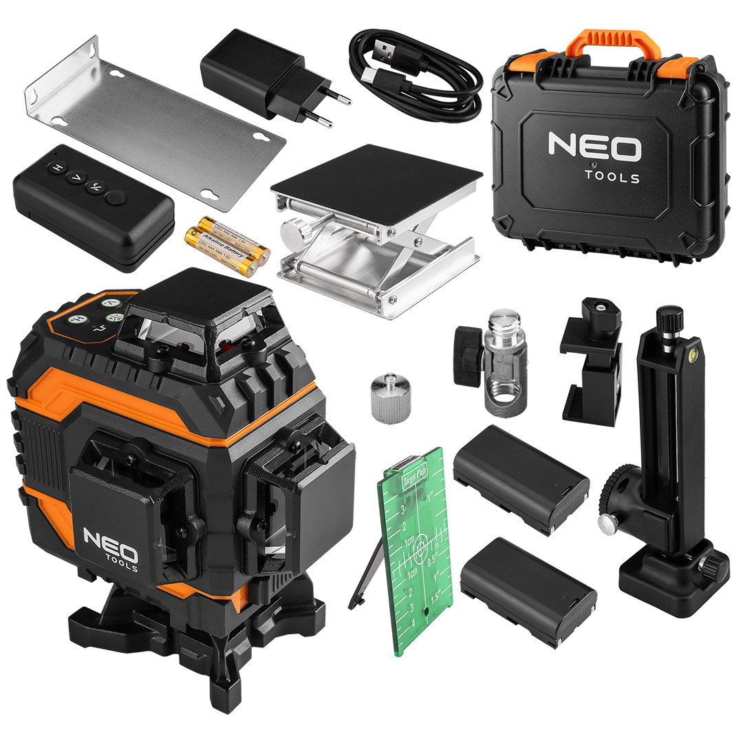 Laser 3D NEO TOOLS 16 linii zielony zestaw w walizce