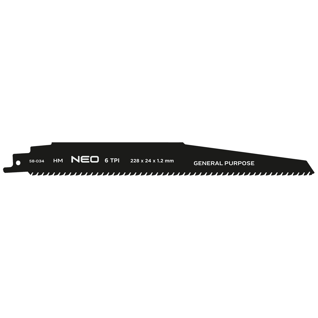 Brzeszczot do piły szablastej NEO TOOLS HM 228 x 24 x 1.2 mm 6TPI
