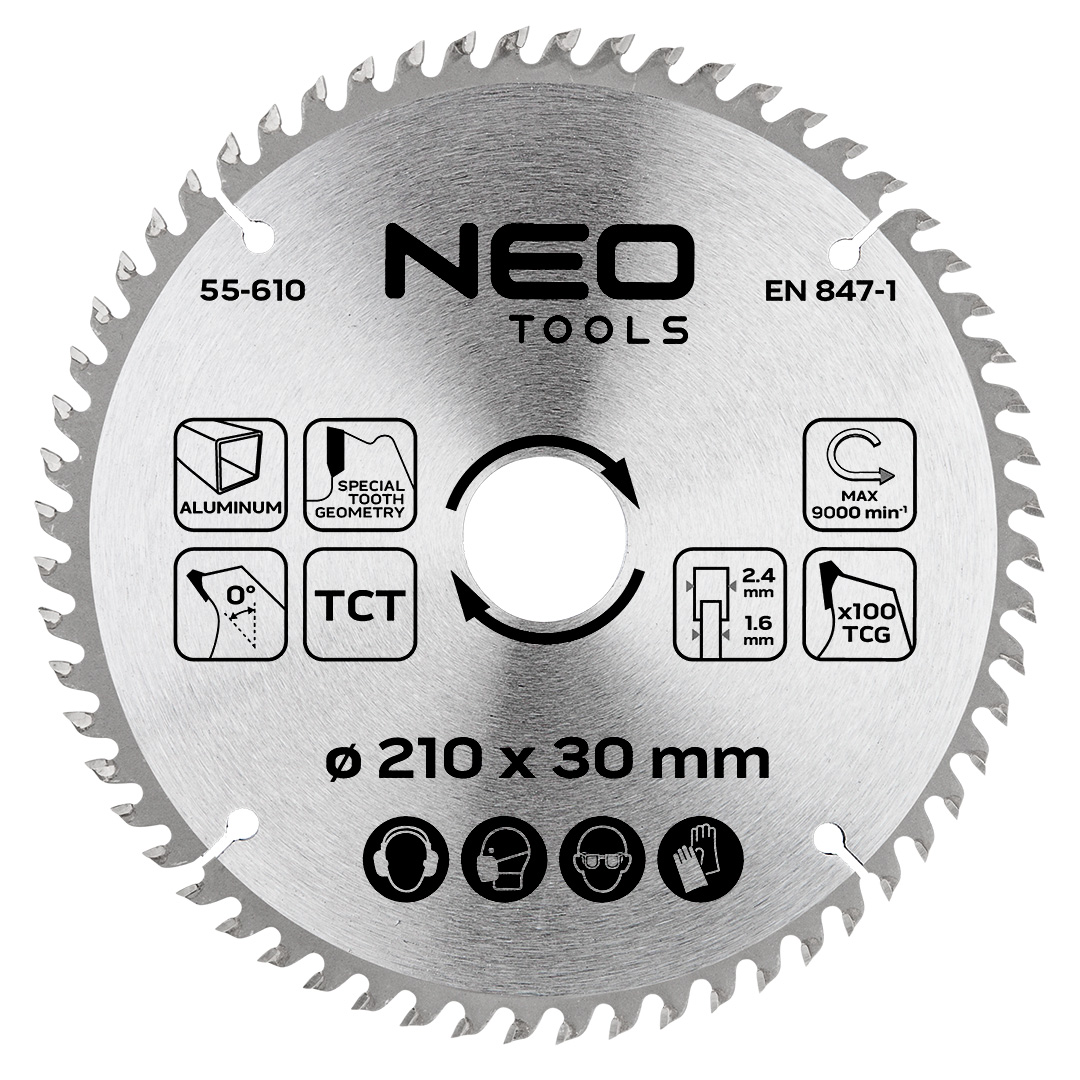 Tarcza do pilarki widiowa NEO TOOLS 210 x 30 mm 100 zębów do aluminium