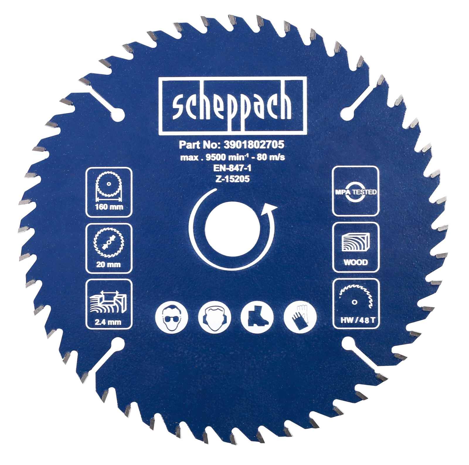 Tarcza Scheppach do PL55 160 x 20 x 2,2 mm 48 zęby 3901802705