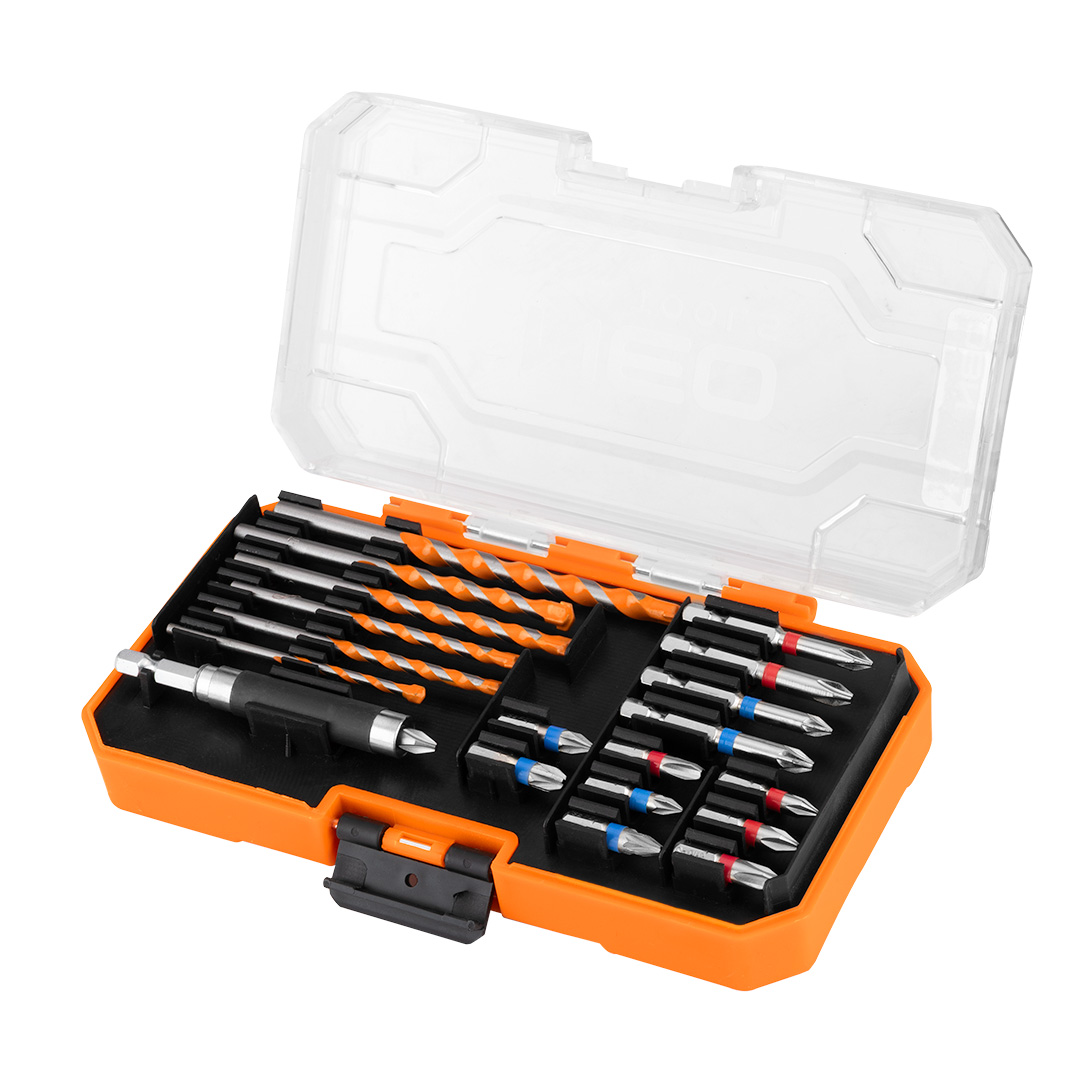 Wiertła i bity NEO TOOLS zestaw 20 el.