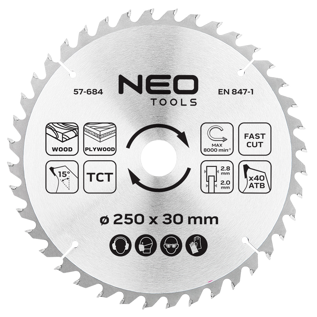 Tarcza do pilarki NEO TOOLS widiowa 250 x 30 mm 40 zębów