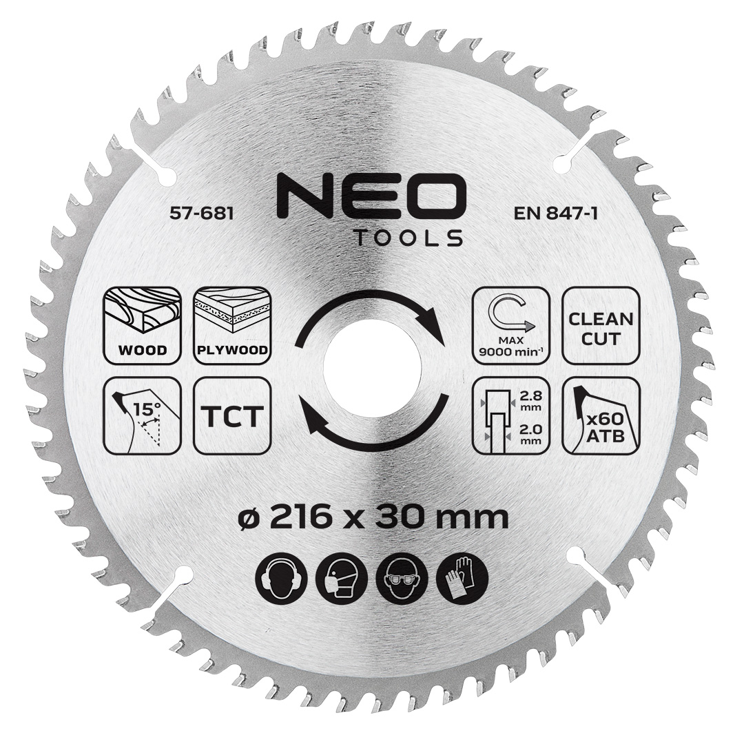 Tarcza do pilarki NEO TOOLS widiowa 216 x 30 mm 60 zębów