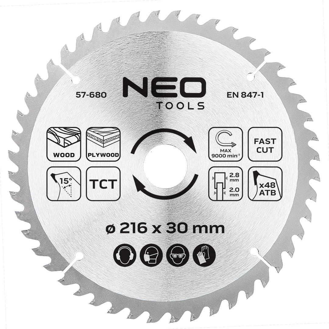 Tarcza do pilarki NEO TOOLS widiowa 216 x 30 mm, 48 zębów