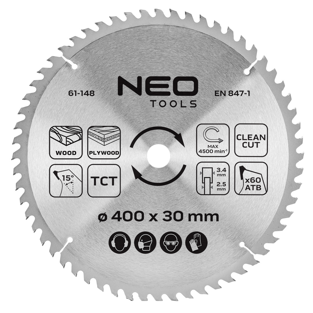 Tarcza do pilarki NEO TOOLS widiowa 400 x 30 mm 60 zębów
