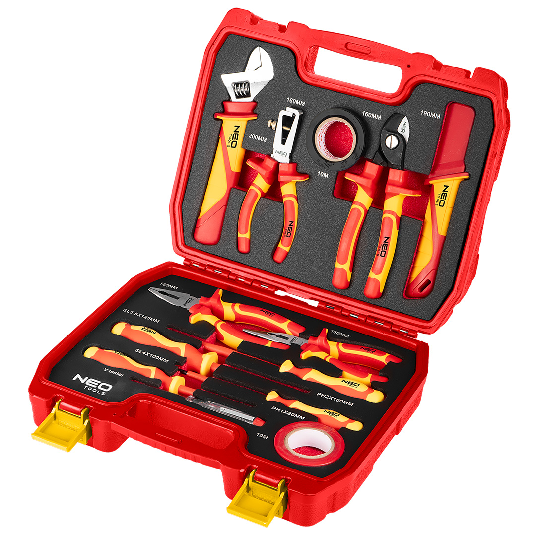 Narzędzia dla elektryka w walizce NEO TOOLS zestaw 13 el.