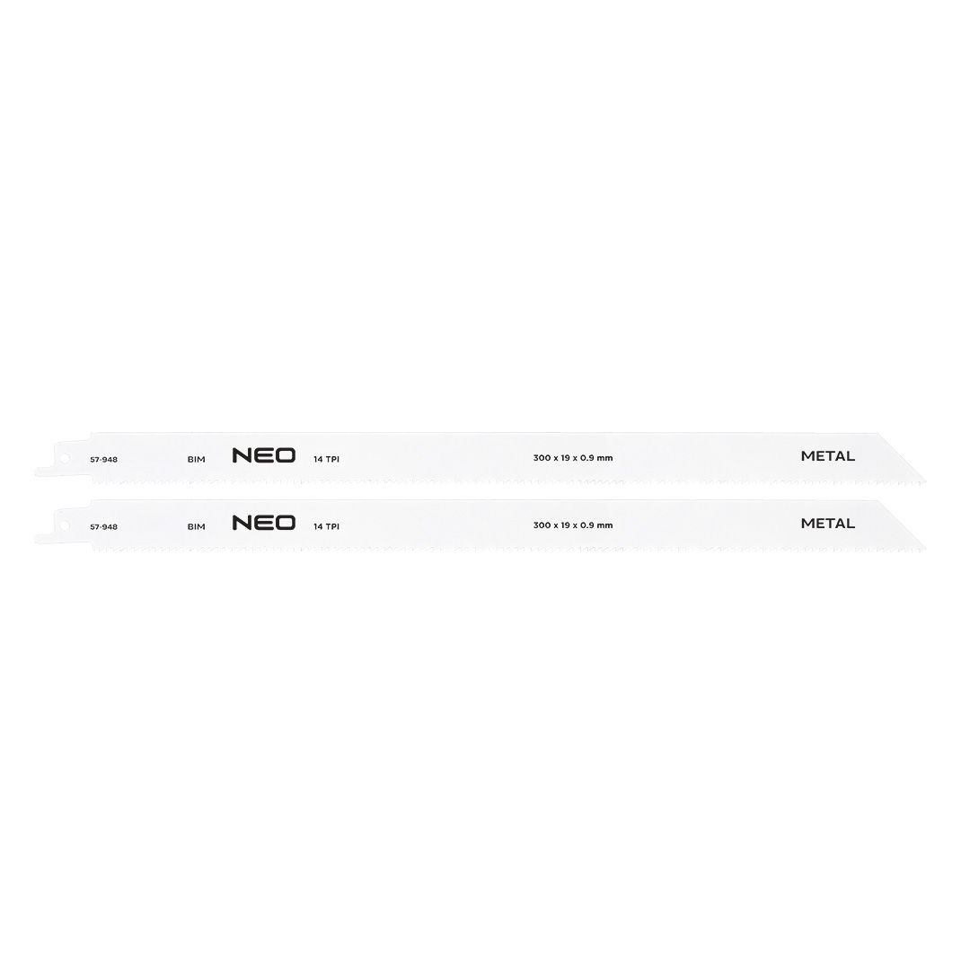 Brzeszczoty do piły szablastej NEO TOOLS 300 x 19 x 0.9 mm,14TPI kpl. 2 szt.