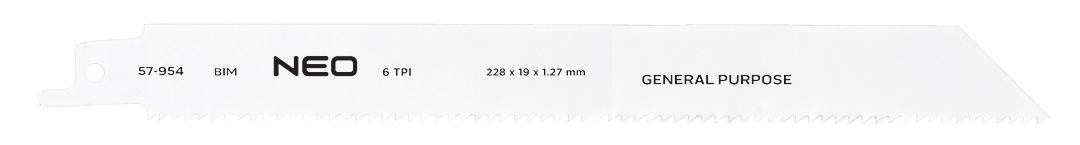 Brzeszczoty do piły szablastej NEO TOOLS 228 x 19 x 1.27 mm 6TPI kpl. 2 szt.