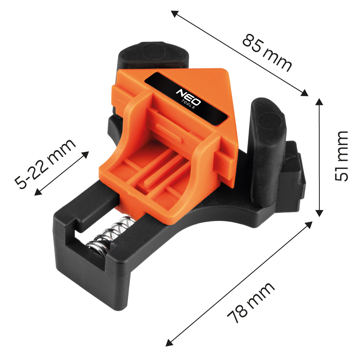 Ściski narożnikowe NEO TOOLS kątowe zestaw 4 sztuki