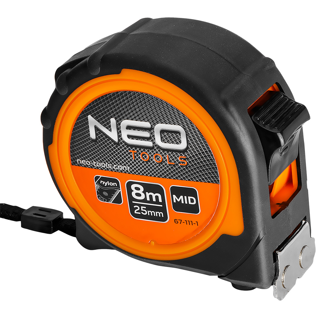 Miara zwijana stalowa NEO TOOLS 8 m x 25 mm, magnes